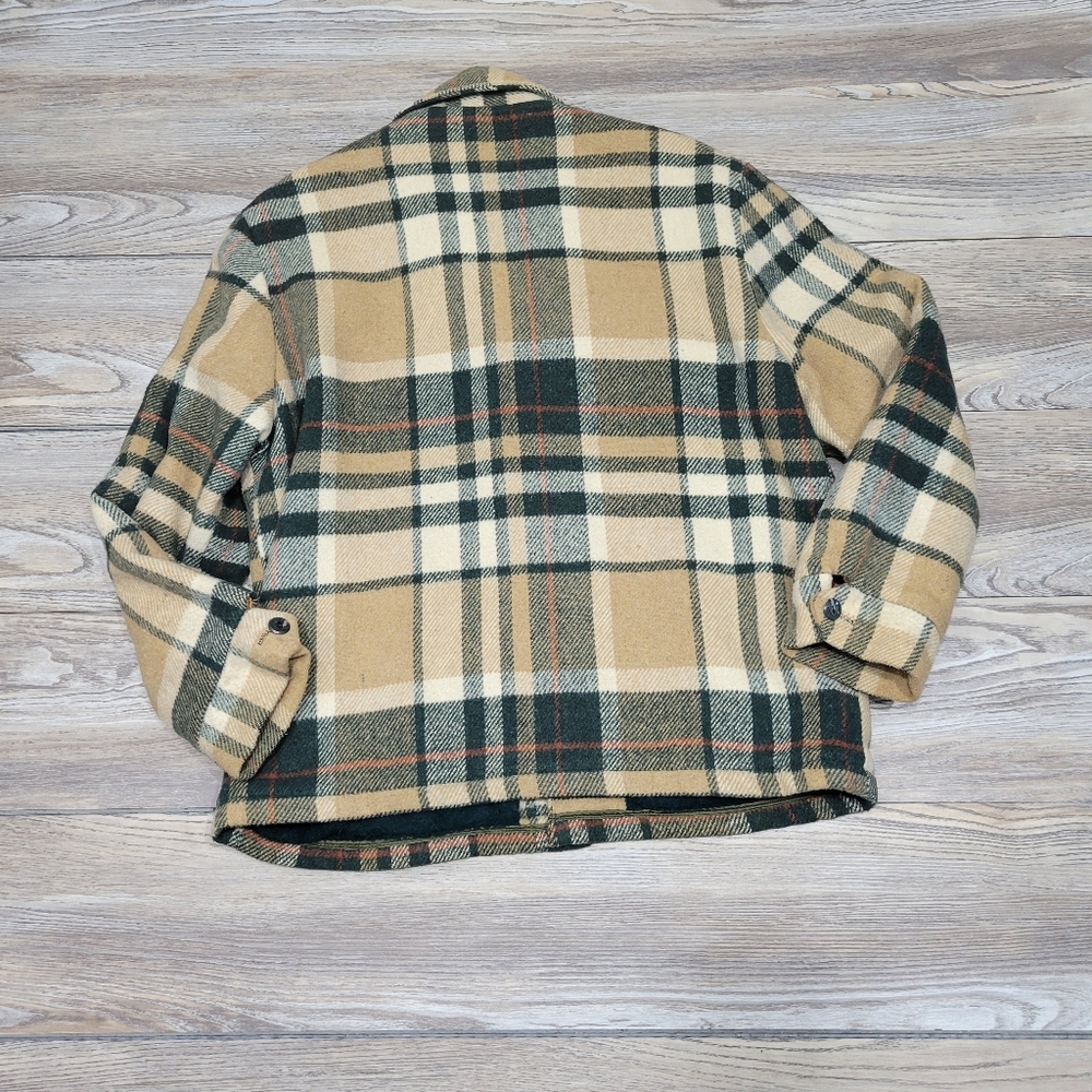 Vintage John Blair Plaid Winter Jacket Mens Size Large Green And Tan - Picture 6 of 8